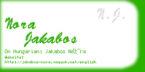 nora jakabos business card